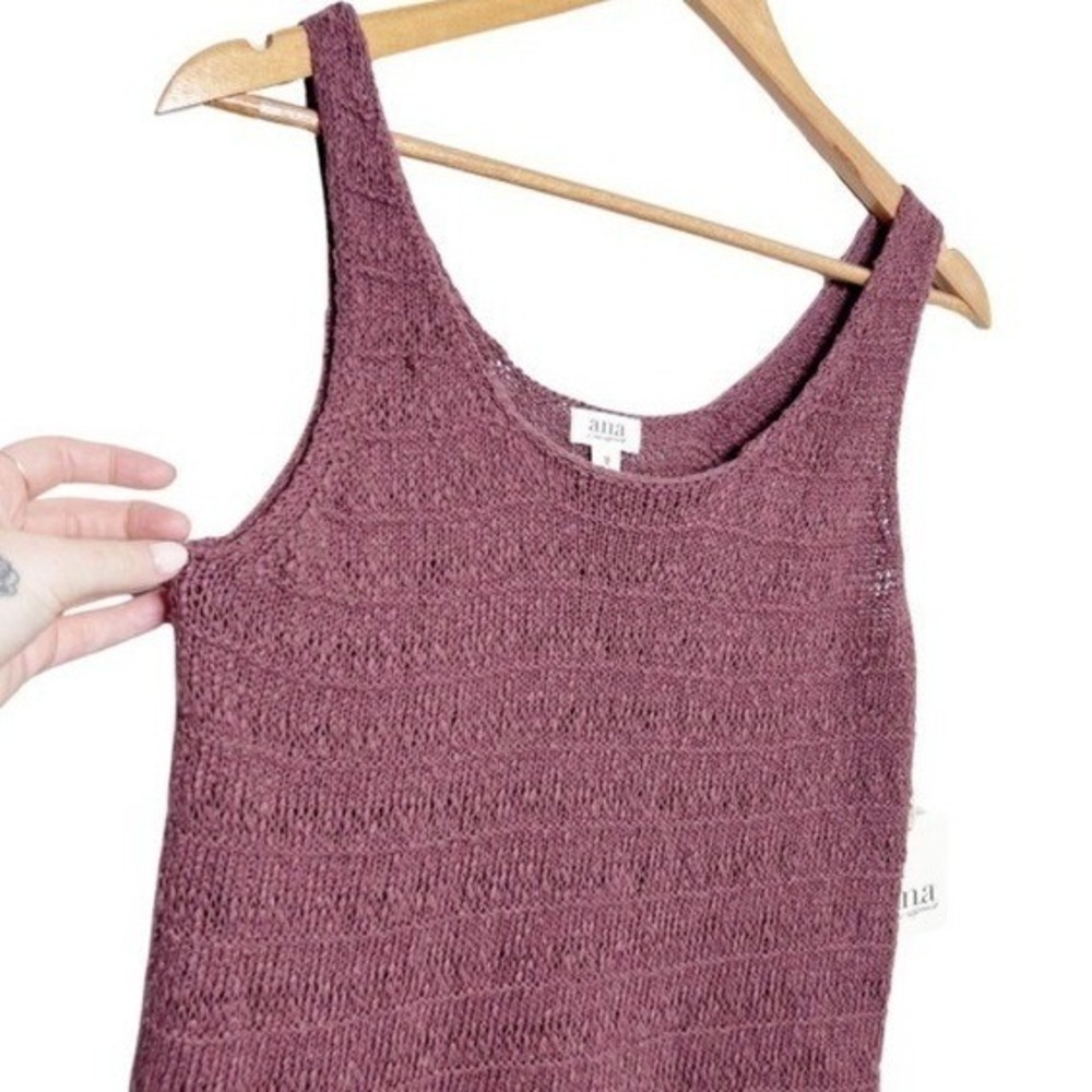 ANA A New Approach NWT Brown Textured Knit Scoop Neck Cotton Tank Top Size Med - Picture 3 of 8